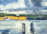 Bei Sonderborg - 2001 - Blaustift und Aquarell - 29 x 40,5 cm