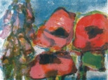 Fingerhut und Mohn - 2003 - Lithografie - 36 x 48 auf 47,5 x 56,8 cm - Auflage 60, e.a. 3 - 3 Andrucke