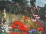 Garten mit Mohn, Königskerze, Brennende Liebe - 1995 - Pastell 88 x 73,4 cm