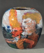 Mohn, Rittersporn, Zwerg und Knabe - Vase 23,8 cm hoch - 2010