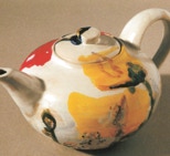 Mohn (rot, gelb) - Teekanne 12,8 cm hoch / 17 cm Ø - 2009