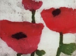 Roter Mohn - 2002 - Radierung - 20 x 24,6 auf 28,5 x 32,5 cm - Auflage 180, e.a. 18 - 3 Andrucke, 2 Proben