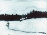 Schnee im Chiemgau - 1989 - Radierung - 45 x 54 auf 50 x 65 cm - Auflage 60, e.a. 14