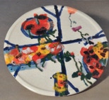 Stiefmütterchen, Mohn, Rosen - Teller 46,5 cm Ø - 2011