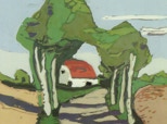 Straße bei Pommerby - 1997 - Linolschnitt - 42 x 52,5 auf 48 x 58,5 cm - Auflage 95, e.a. 17 - 8 Proben