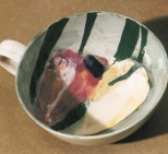 Tuplen (weiß, lila) - Tasse 6 cm hoch / 13 cm Ø - 2008