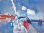 Vor Sonderborg - 2001 - Blaustift, Aquarell, Gouache - 27 x 37 cm