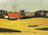 Weizen bei Kattrott - 2003 - Lithografie - 42,2 x 53,3 auf 50 x 60 cm - Auflage 60, e.a. 2 - 3 Andrucke